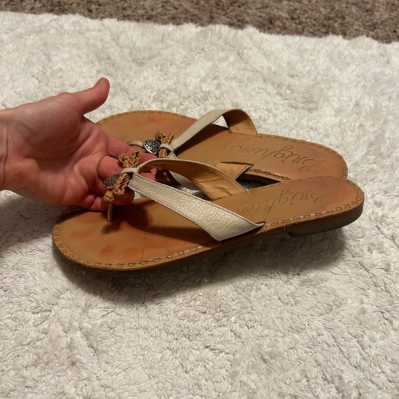 Brighton Leather Sandals Flip Flop Slide Bow Heart Aurora -Women’s Size 7.5 - Picture 3 of 5